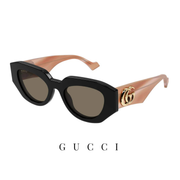 Gucci - Irregular -  Cat Eye - Black / Soft Pink