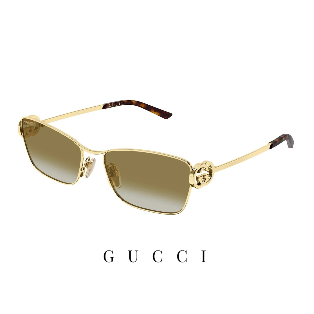Gucci - Rectangular - Gold - Brown / Mirror