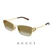 Gucci - Rectangular - Gold - Brown / Mirror
