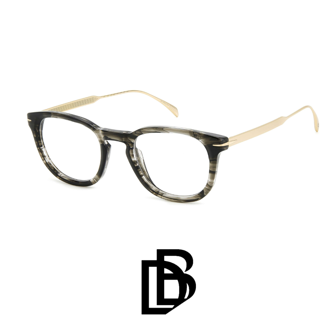 David Beckham Eyewear - Square - Gold&Grey - Titanium Tample