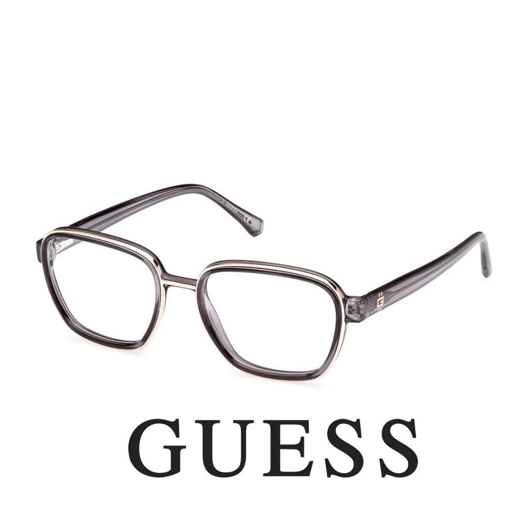 Guess Eyewear - Square - Transparent Dark Grey with Gold