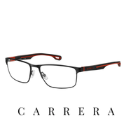 Carrera Eyewear - Rectangle - Rubber Temple - Matte Black Red