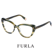 Furla  Eyewear- Cat Eye / Butterfly -Striped Green Tortoise