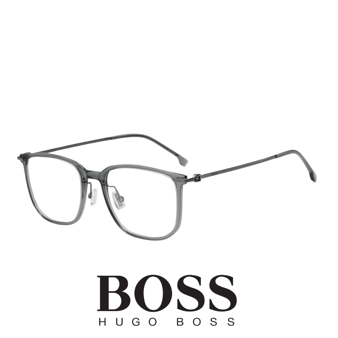Hugo Boss Eyewear - Rectangle - Titanium Temple - Grey Dark Ruthenium