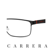 Carrera Eyewear - Rectangle - Rubber Temple - Matte Black Red