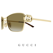 Gucci - Rectangular - Gold - Brown / Mirror