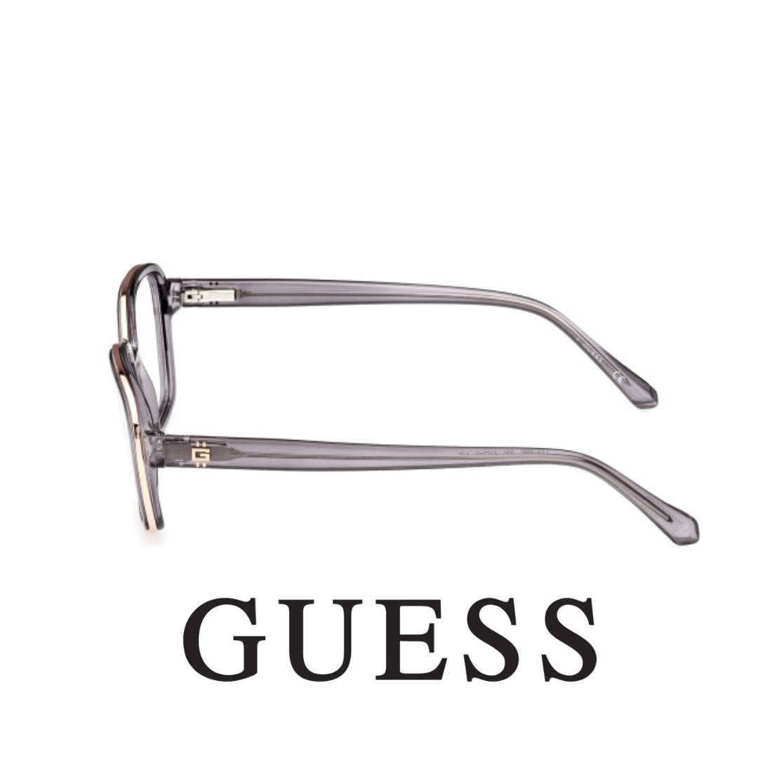 Guess Eyewear - Square - Transparent Dark Grey with Gold