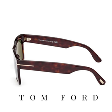 Tom Ford - "Nico-02" -  Square - Shiny Dark Spotted Havana