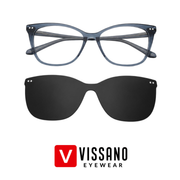 VISSANO Eyewear-Cat Eye-Blue-Clip-On