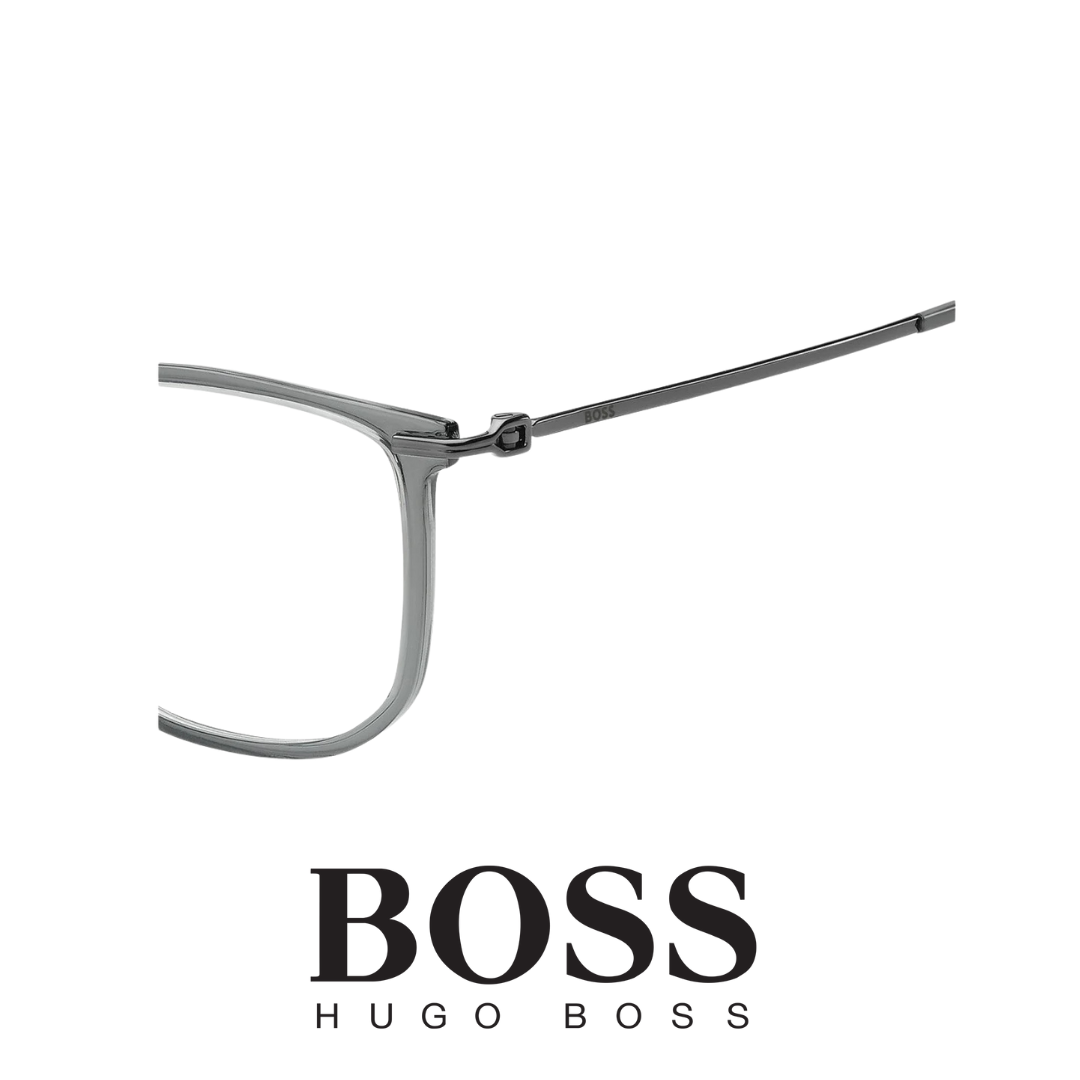 Hugo Boss Eyewear - Rectangle - Titanium Temple - Grey Dark Ruthenium