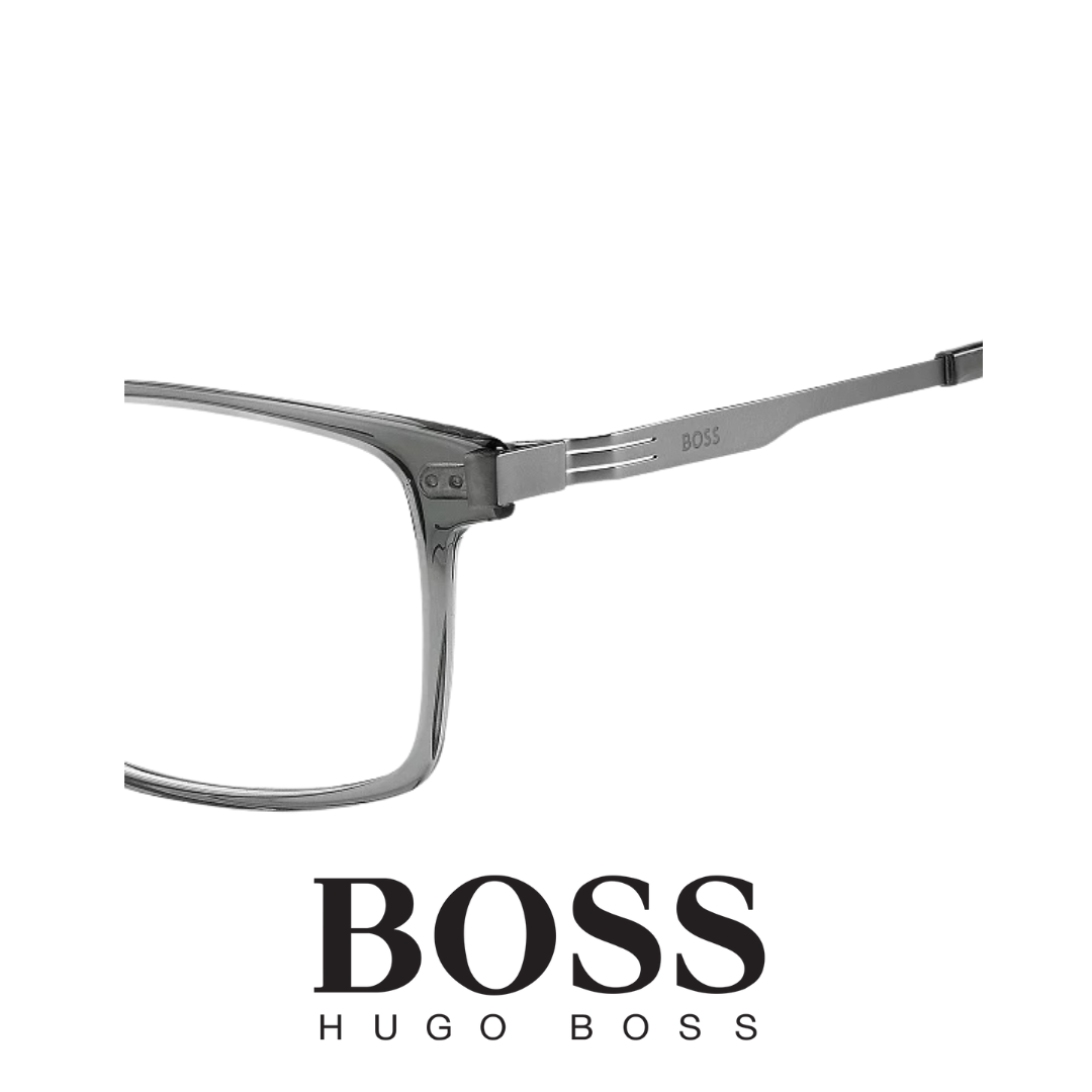 Hugo Boss Eyewear - Rectangle - Titanium Temple -  Transparent Grey