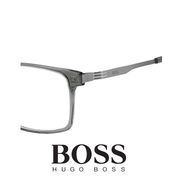 Hugo Boss Eyewear - Rectangle - Titanium Temple -  Transparent Grey