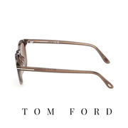 Tom Ford - "Holt-02" - Round -  Shiny Light Brown
