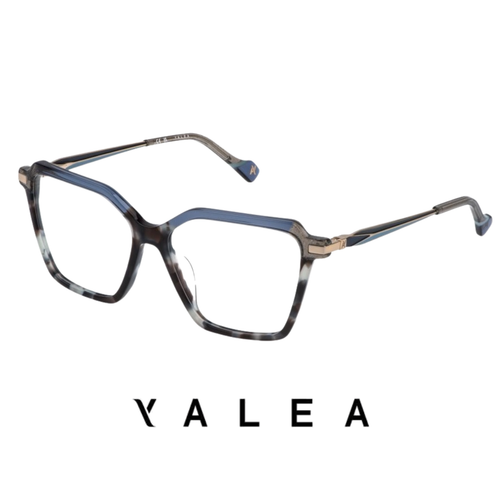 Yalea Eyewear - Doris  - Square -  Shiny Blue Tortoise