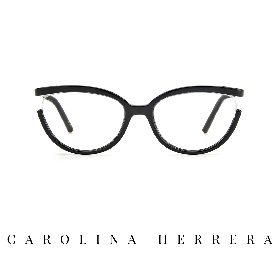 Carolina Herrera Eyewear - Semi-Rimless - Cat-Eye - Black