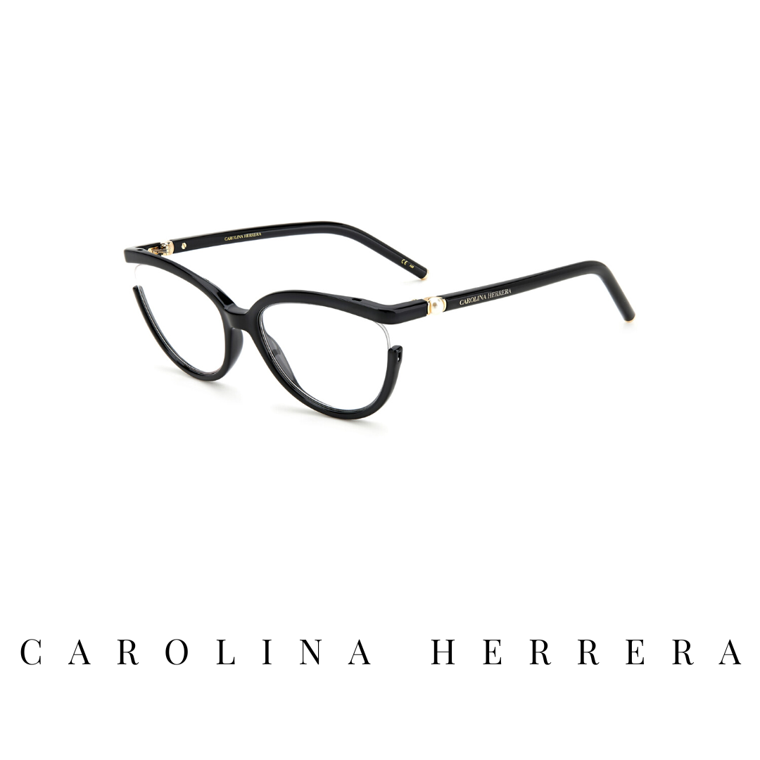 Carolina Herrera Eyewear - Semi-Rimless - Cat-Eye - Black