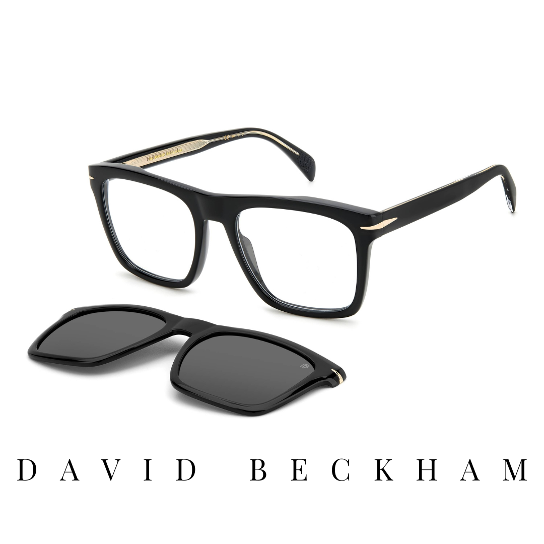 David Beckham Eyewear - Square - Black&Grey - Clip-On