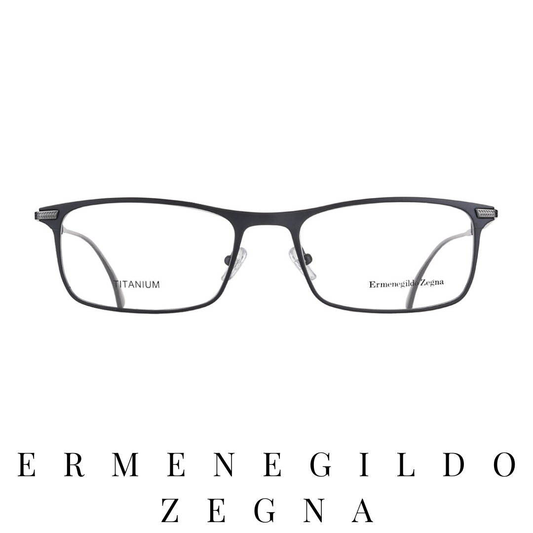 Ermenegildo Zegna Eyewear - Rectangle - Black Mat/Silver