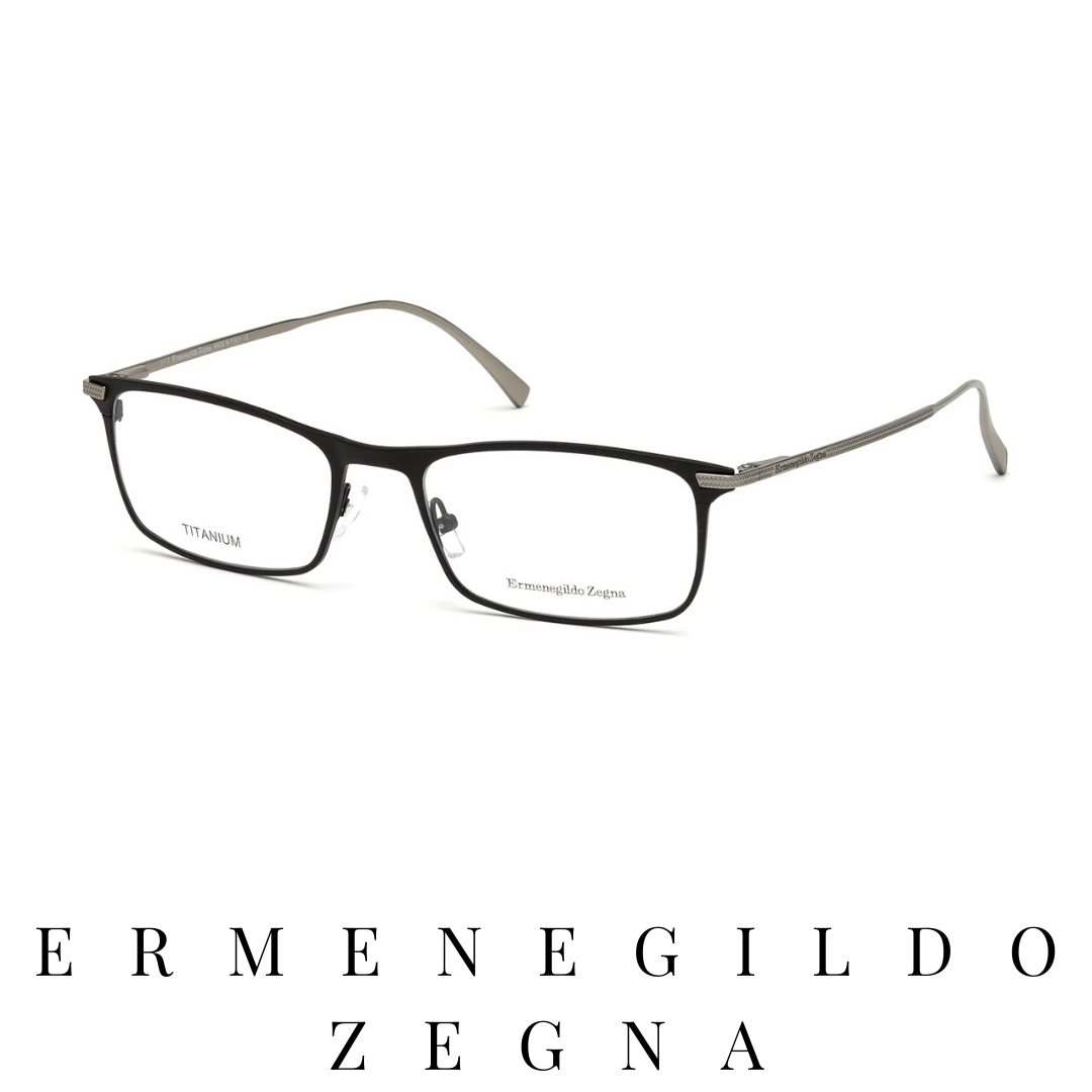 Ermenegildo Zegna Eyewear - Rectangle - Black Mat/Silver