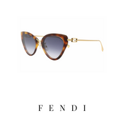 Fendi - 'Baguette' - Cat-Eye - Havana/Gold