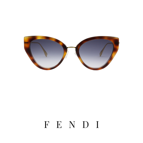 Fendi - 'Baguette' - Cat-Eye - Havana/Gold