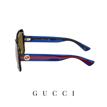 Gucci - Oversized - Square - Tortoiseshell/Blue Glitter