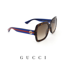 Gucci - Oversized - Square - Tortoiseshell/Blue Glitter