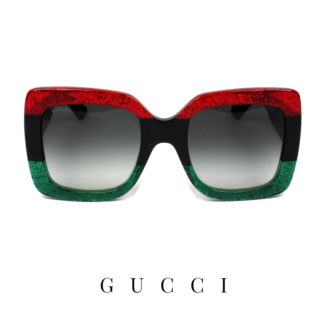 Gucci - Oversized - Square - Red&Green Glitter
