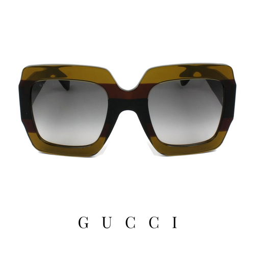 Gucci - Oversized - Square - Transparent Green&Brown