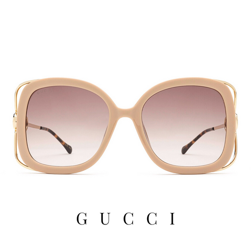 Gucci - Oversized - Ivory/Gold&Light Brown Gradient