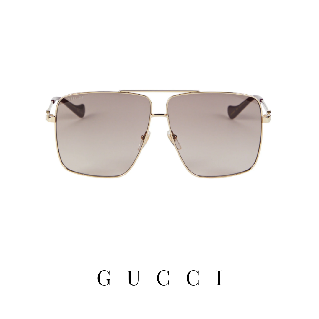 Gucci - Oversized - Square - Gold&Brown Gradient