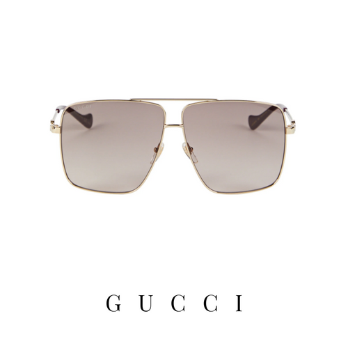 Gucci - Oversized - Square - Gold&Brown Gradient