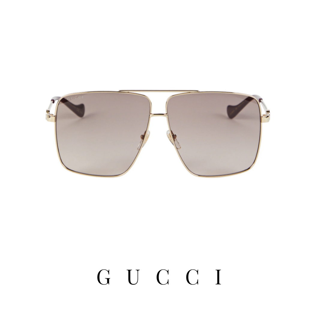 Gucci - Oversized - Square - Gold&Brown Gradient