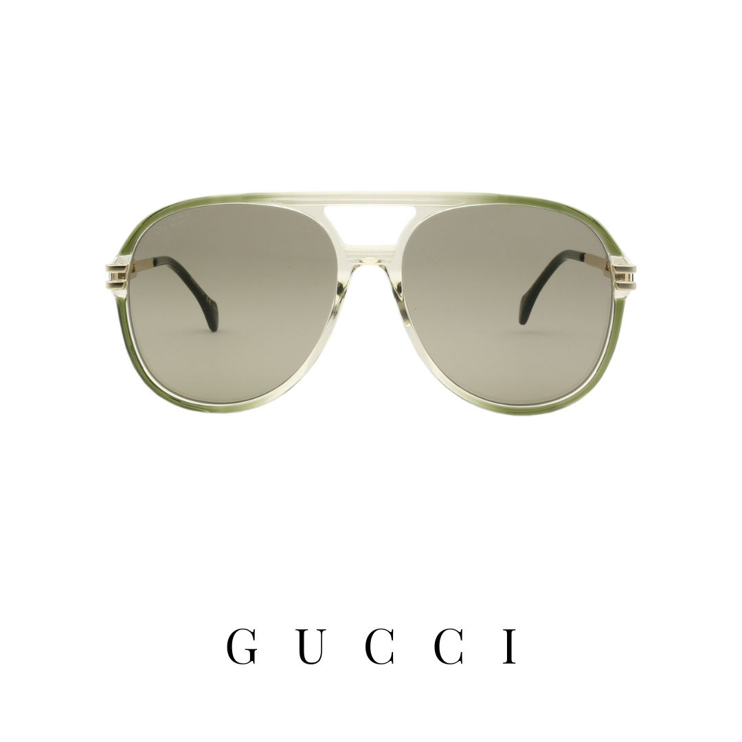 Gucci - Oversized - Pilot - Green Gradient&Brown