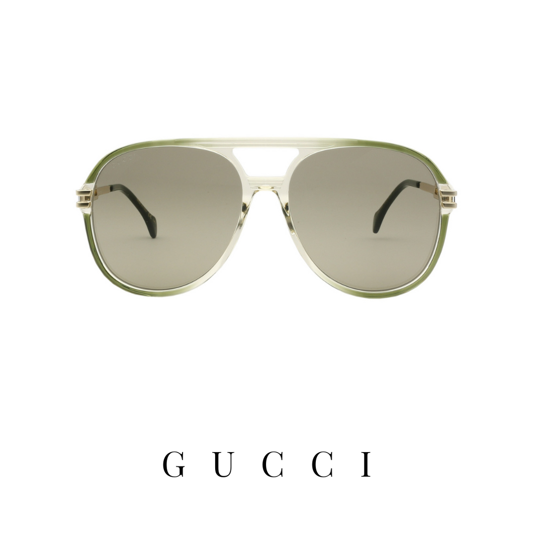 Gucci - Oversized - Pilot - Green Gradient&Brown