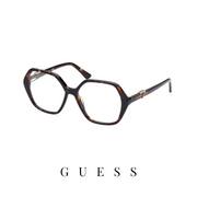 Guess Eyewear - Oversized - Hexagonal - Dark Havana
