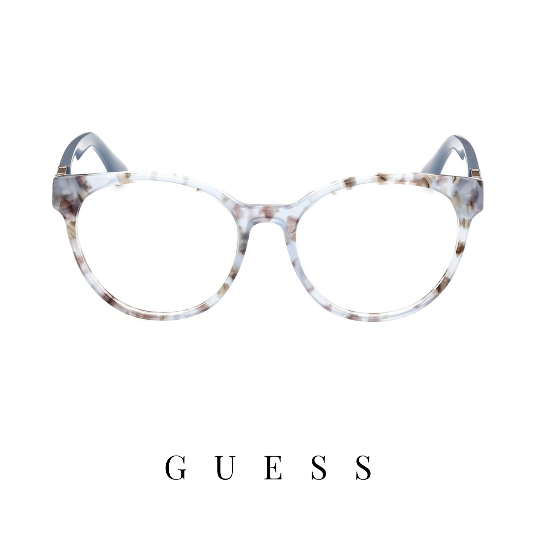 Guess Eyewear - Round - Transparent Blue Havana