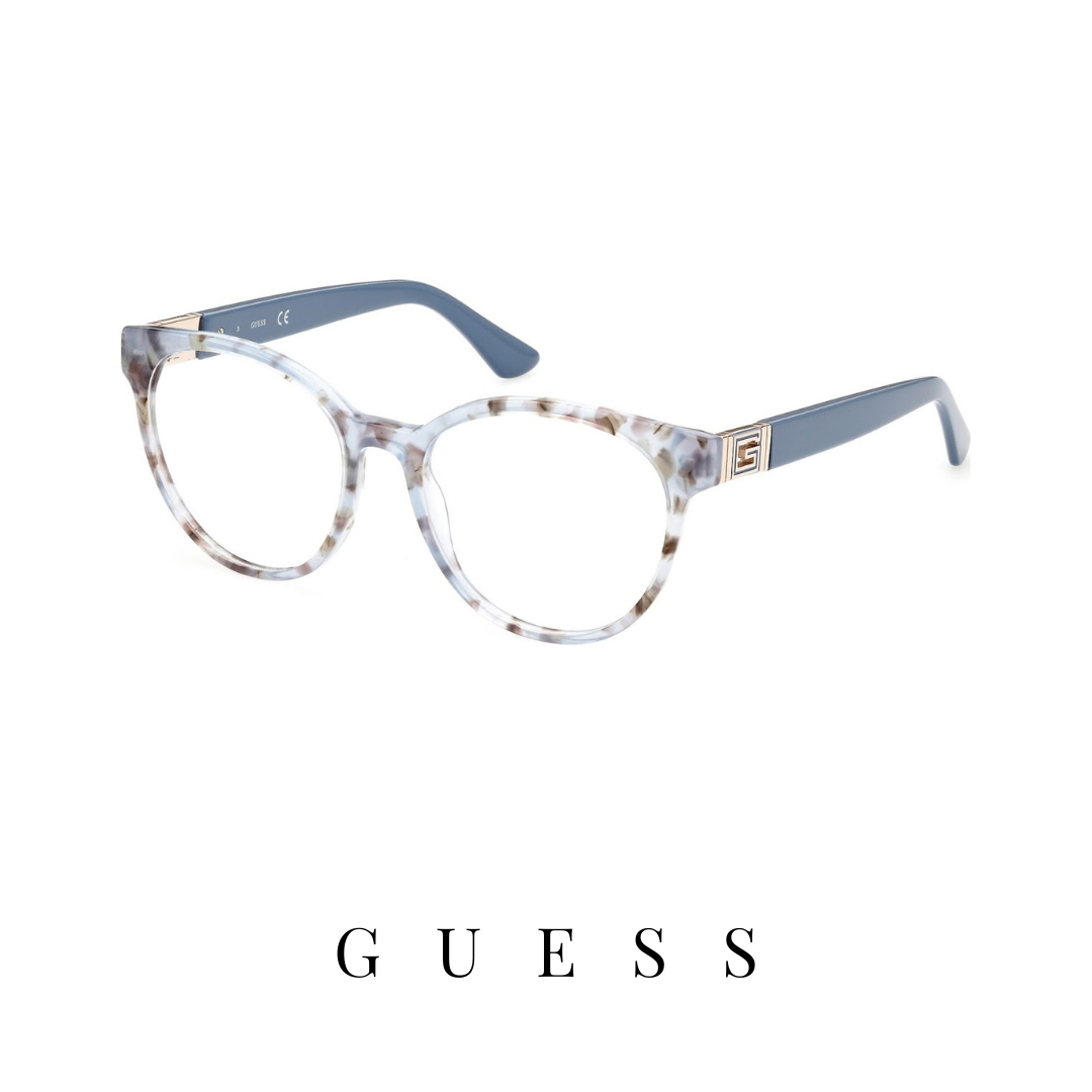 Guess Eyewear - Round - Transparent Blue Havana