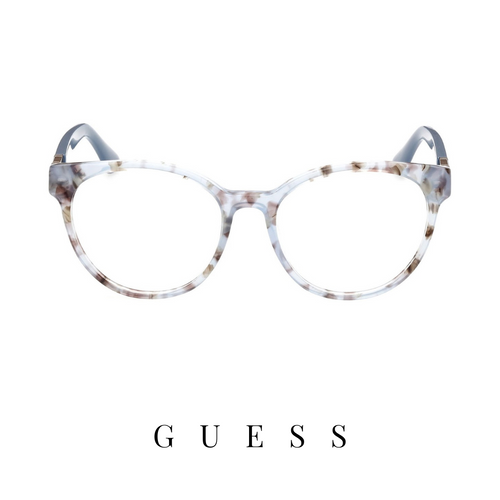 Guess Eyewear - Round - Transparent Blue Havana