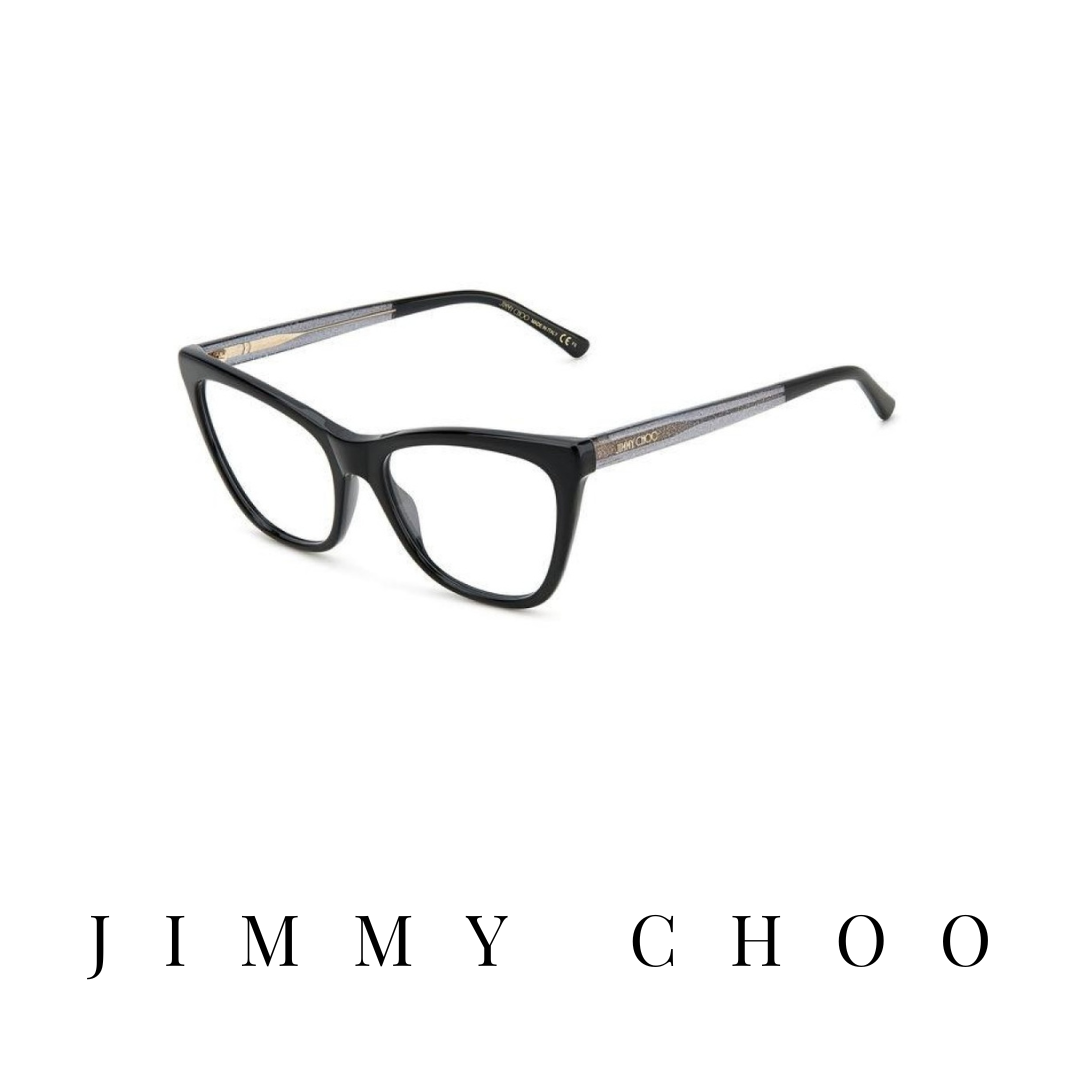 Jimmy Choo Eyewear - Cat-Eye - Black/Transparent Grey