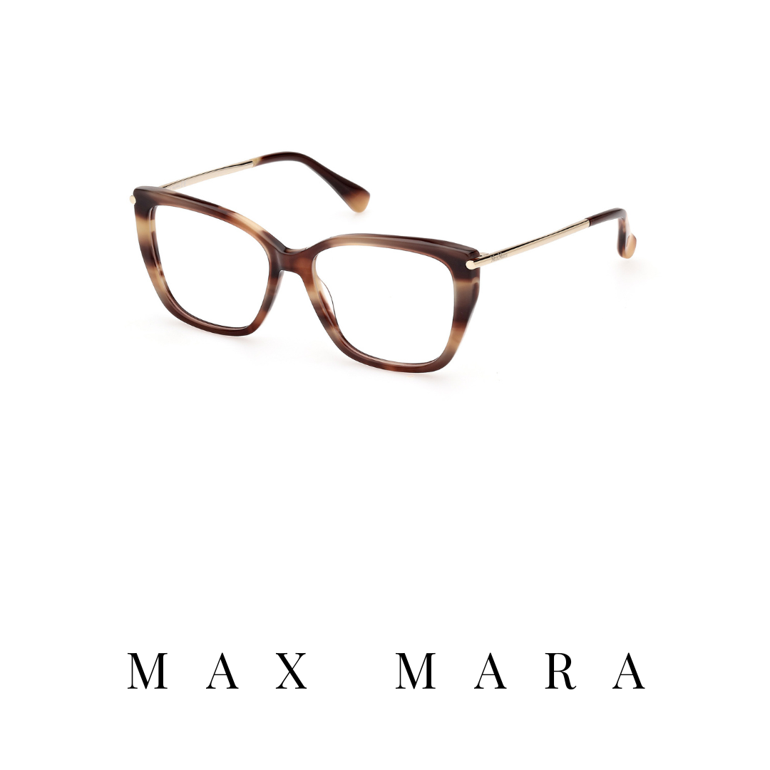 Max Mara Eyewear - Square - Striped Brown/Gold