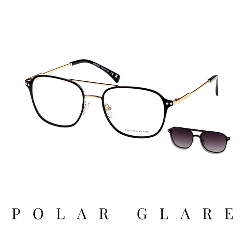 Polar Glare Eyewear - Pilot - Black/Gold - Clip-On