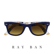 Ray Ban - 'Wayfarer' - Dark Blue/Striped Orange&Blue