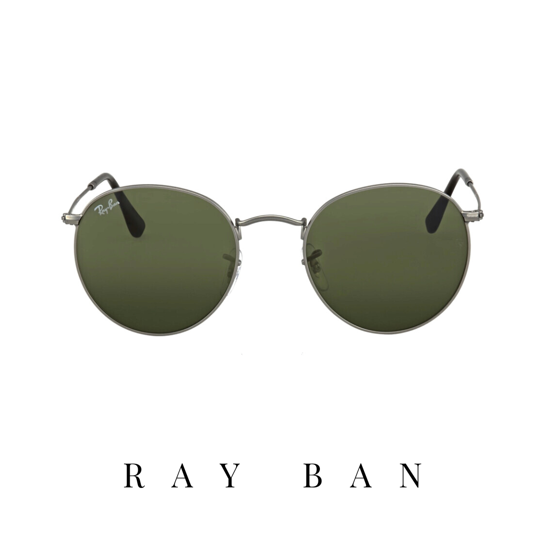 Ray Ban - 'Round Metal' - Unisex - Gunmetal&Green