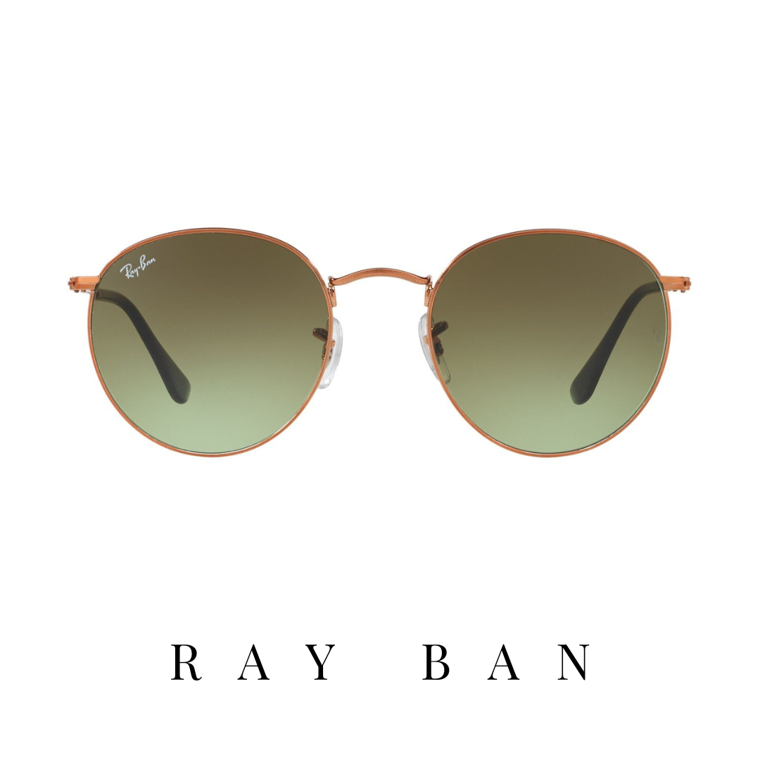 Ray Ban - 'Round Metal' - Unisex - Medium Bronze&Green Gradient