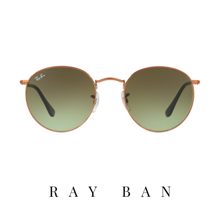 Ray Ban - 'Round Metal' - Unisex - Medium Bronze&Green Gradient