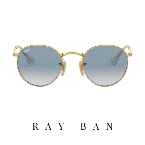 Ray Ban - 'Round Metal' - Unisex - Gold&Blue Gradient