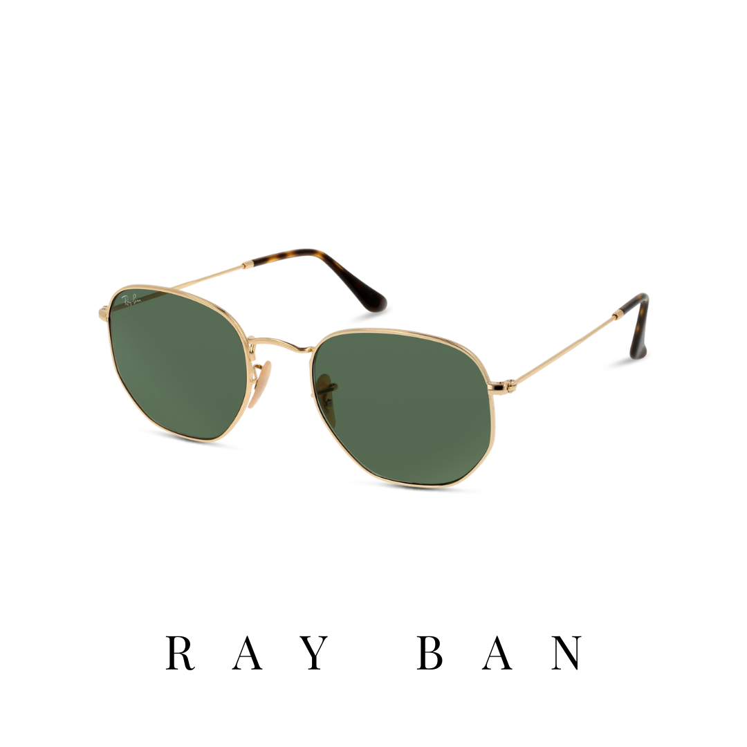 Ray Ban - Hexagonal - Unisex - Gold&Green
