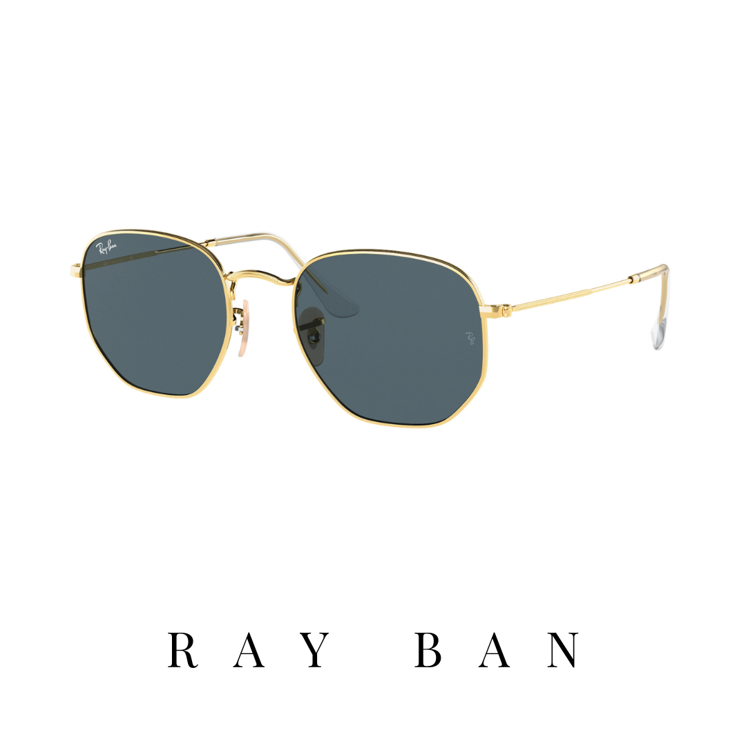Ray Ban - 'Hexagonal' - Gold&Dark Blue