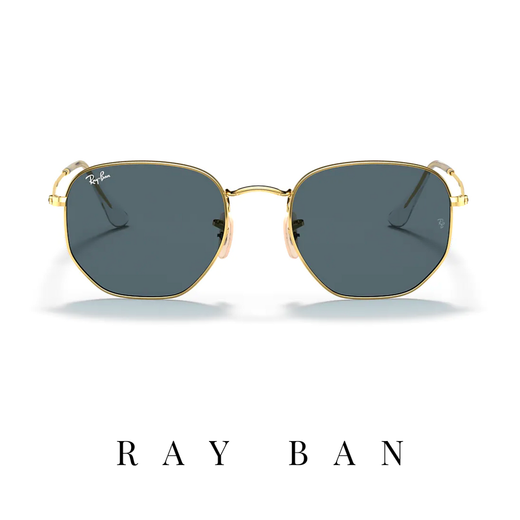 Ray Ban - 'Hexagonal' - Gold&Dark Blue